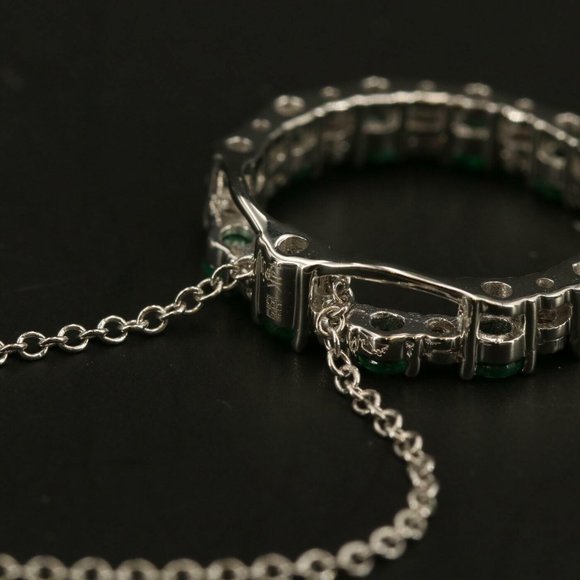 EFFY Emerald Diamond Necklace / 14K gold / Certificate & Warranty - Picture 5 of 6